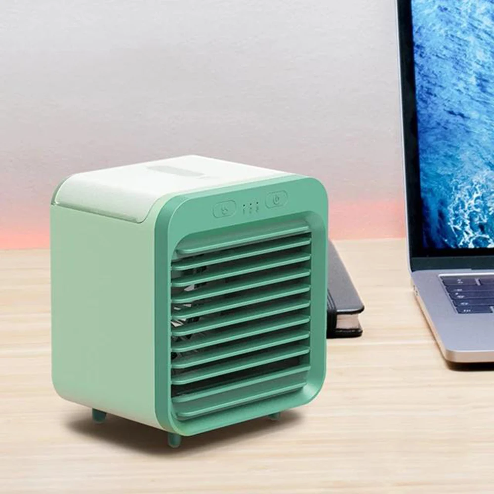 

New Air Conditioner Mini Portable Air Cooler Fan Light Desktop Air Cooling USB Fan Humidifier Purifier For Home Bedroom Cooler