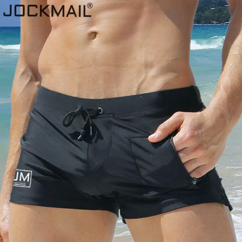 

JOCKMAIL Swim Trunk Men's Beach Short Swim Shorts Surfing Maillot De Bain Sport Men's Board Shorts Bermuda Swimwear Sexy Gay