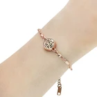 Браслет-цепочка Aoma для женщин и детей, регулируемый медальон со стальным диффузором и эфирным маслом, розовое золото, радуга, черный, 12 мм, 10 подушек