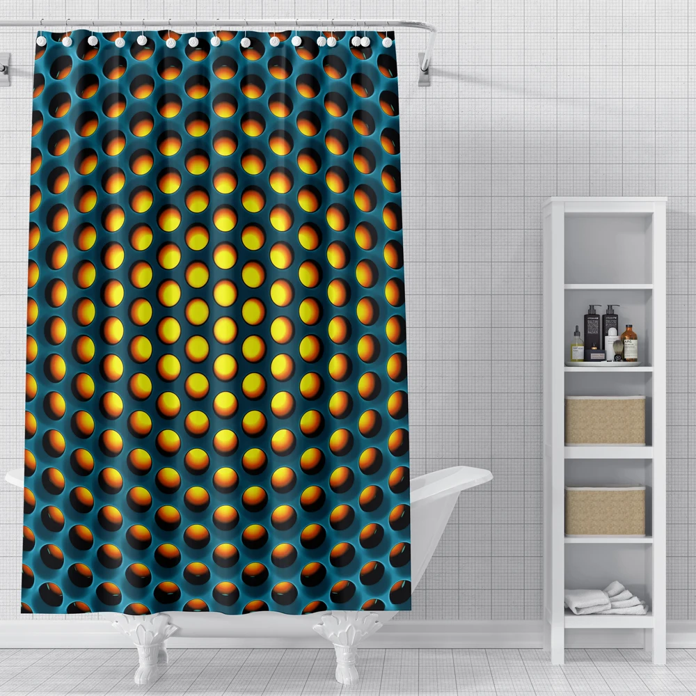 Современная занавеска для душа с крючком яркие геометрическим принтом