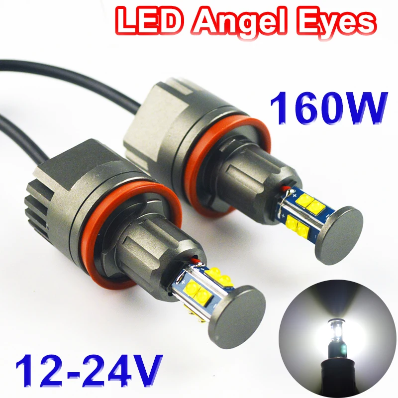 1 Set(2 PCS) 2*80W 160W H8 Angel Eyes LED Marker Chips XTE 4000LM White 7000K for E90 E92 X5 E71 X6 E82 M3 E60 E70 | Автомобили и