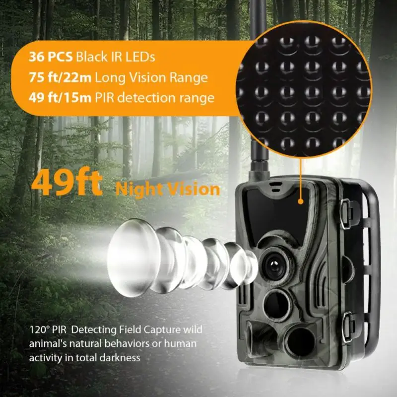 

Камера для охоты HC801M 16 МП, камера для наблюдения за дикой природой, инфракрасная камера s 2G MMS, фото-и видеонаблюдение 1080P, ночное видение