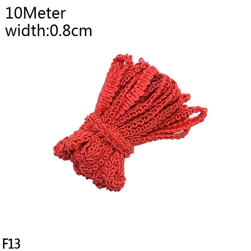 F13-10m red 1/3/10 ярдов ручной работы с кружевной отделкой в стиле пэчворк Материал белого и розового цветов с кружевными вставками, с узором в сердечко, лента для самодельного украшения одежды швейная фурнитура - Цвет: F13-10m red