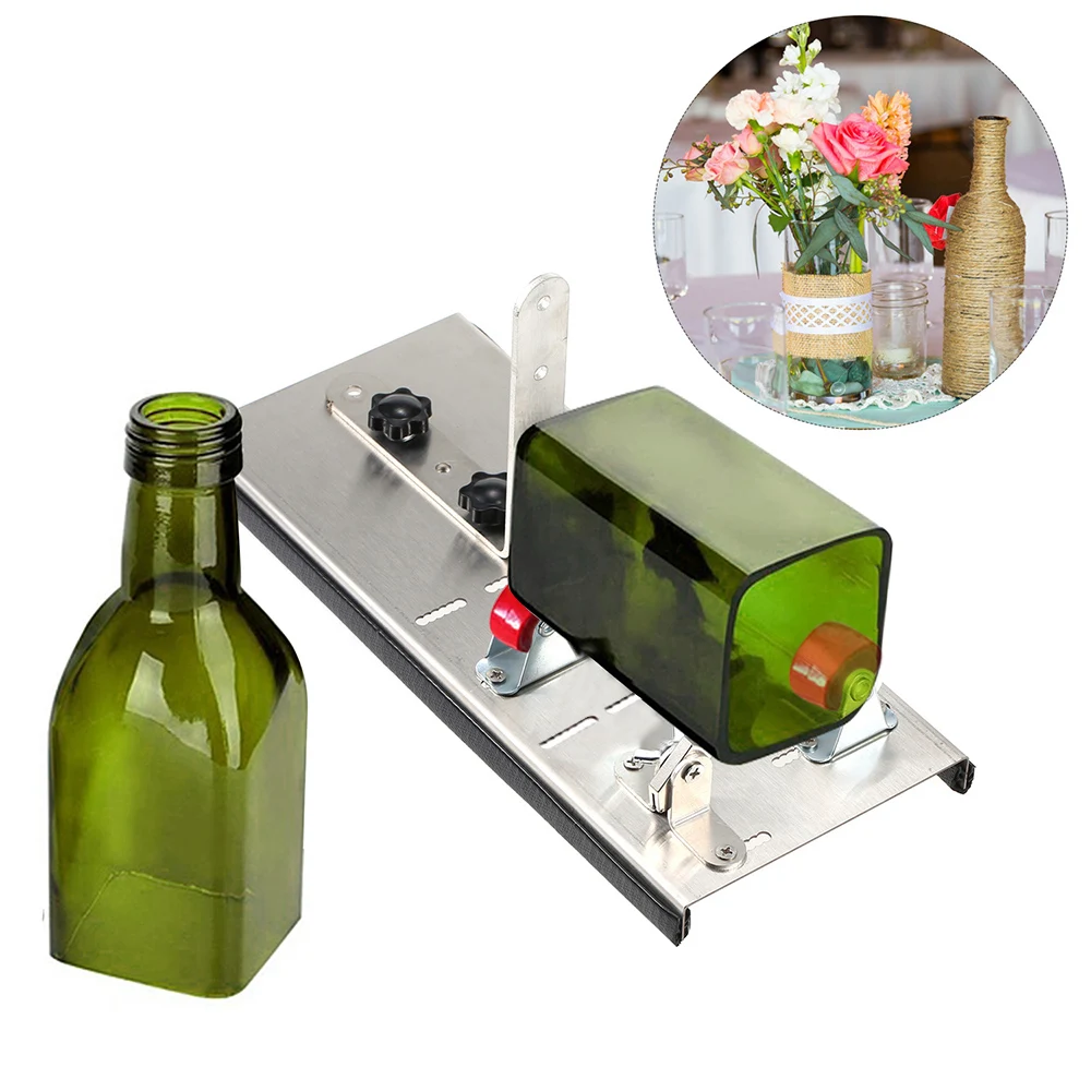 

Stainless Steel Glass Bottle Cutter Wine Beer Bottles Cutting Tool with 3 Wheels Cutting Machine for DIY Projects Crafts