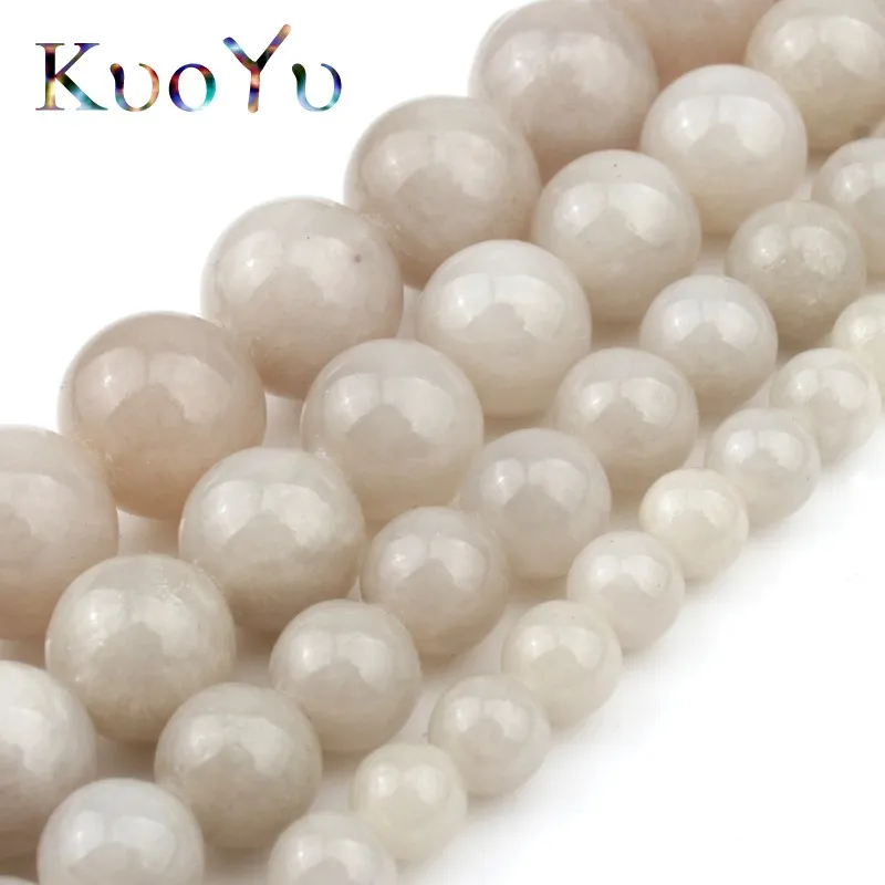 Серые и белые нефритовые бусины круглые бусины-разделители для изготовления