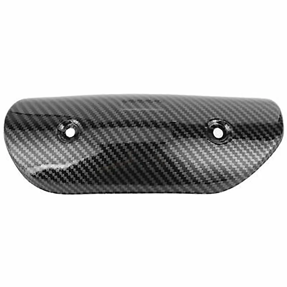 

1pc Carbon Fiber Universal Motorcycle Exhaust Middle Pipe Heat Shield Guards Cover With 2Screws 4Gaskets 2Buckles