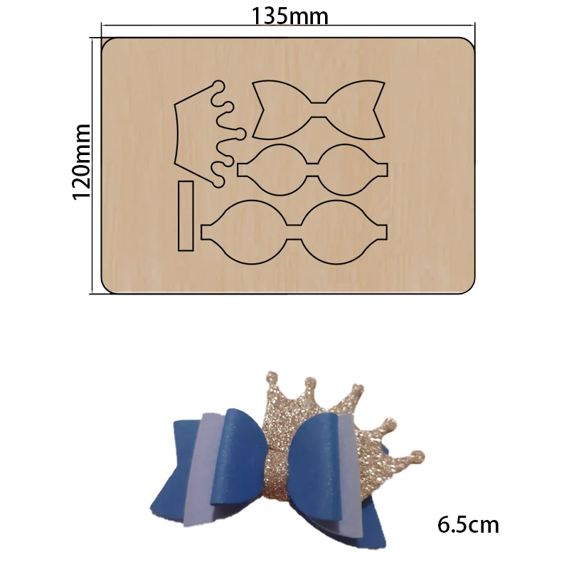 2021 New Sequin crown bow Cutting Dies Wooden Knife Die Compatible With Most Manual Die Cut Cutters