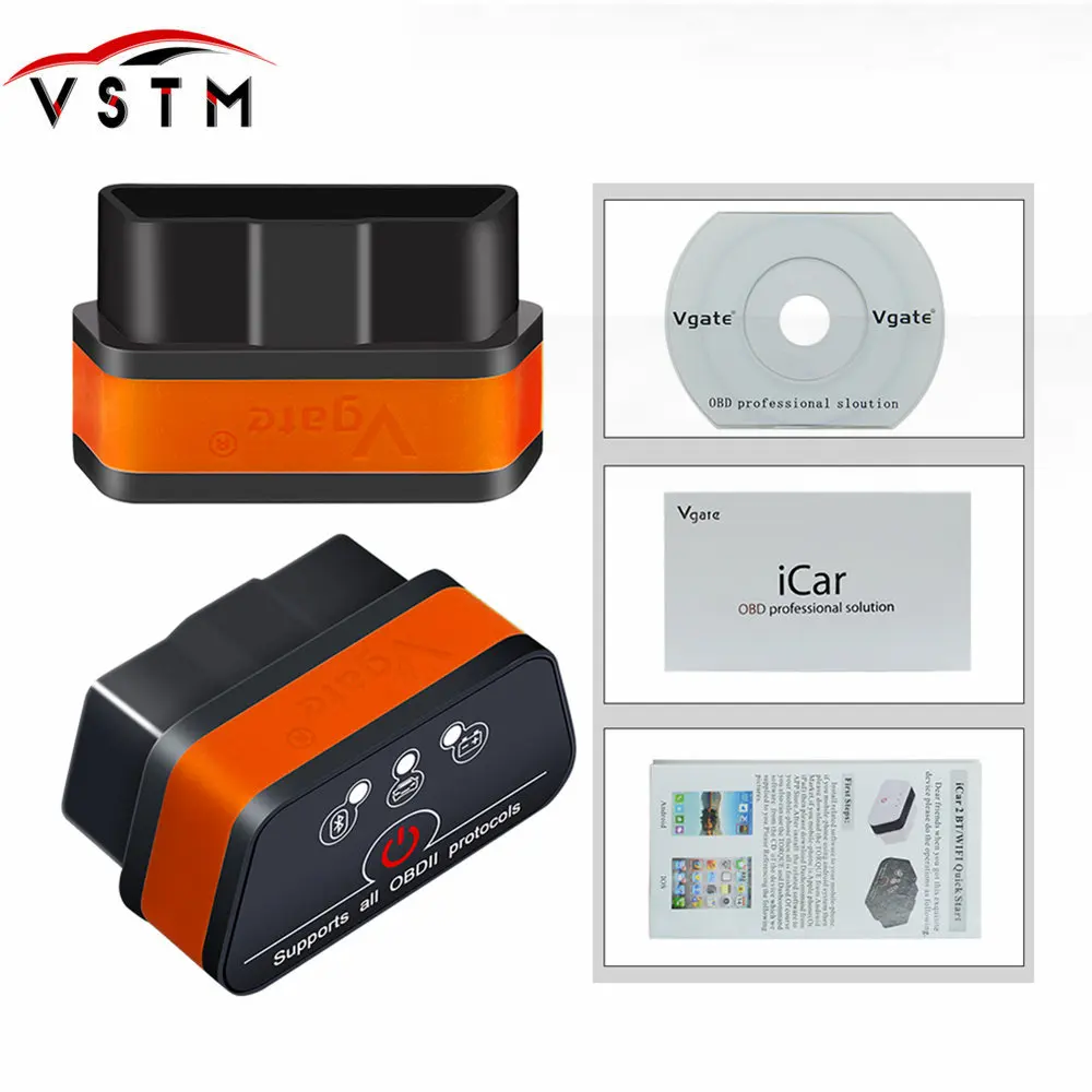 Автомобильный диагностический сканер ICar2 ODB 2 ELM327 Bluetooth или Wi Fi OBD2 для Android IOS EML 327