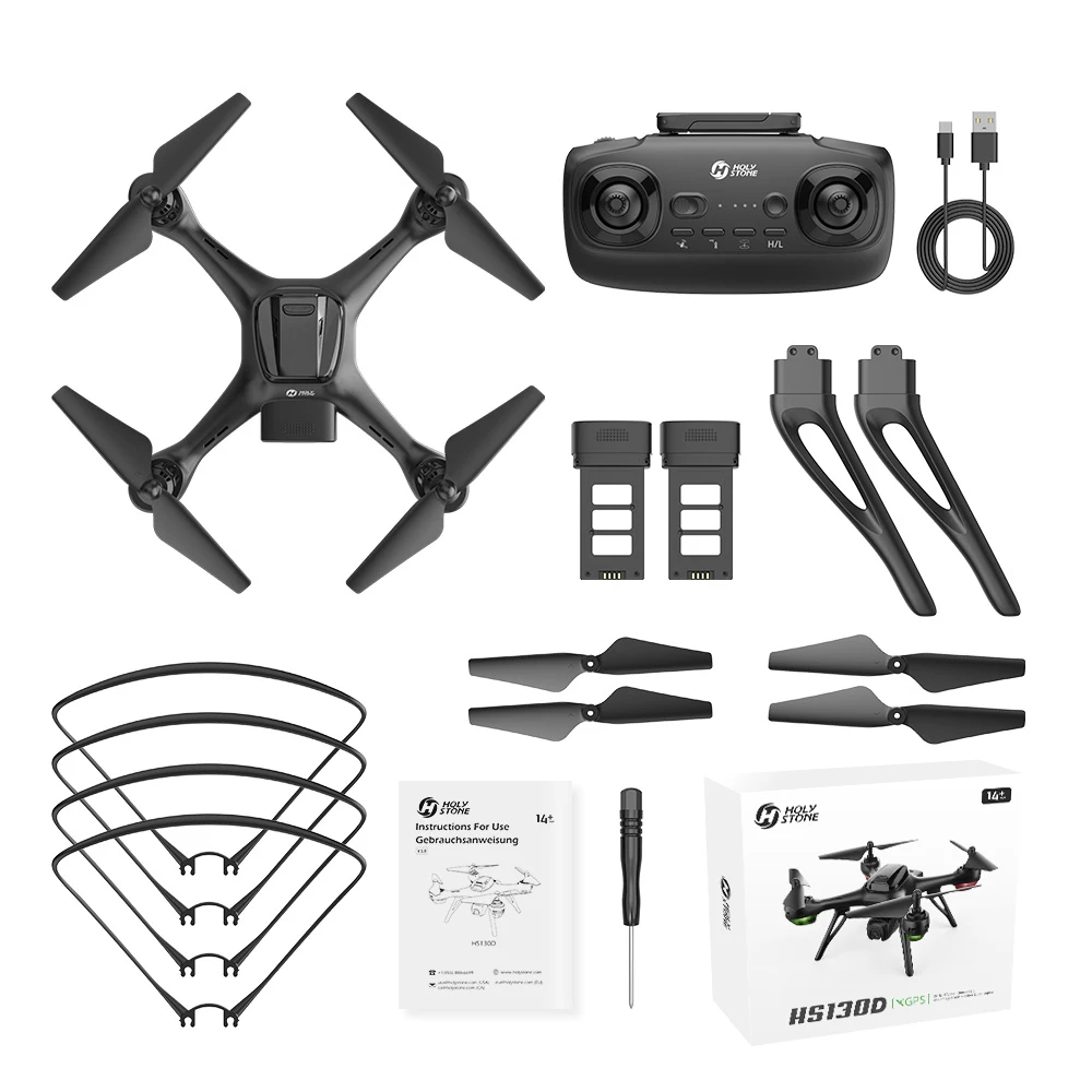 

2 batteries HS130 GPS Drone 5G WiFi 2K HD FOV 90 Camera Drone Foldable Live Video GPS RC Helicopter Quadrocopter