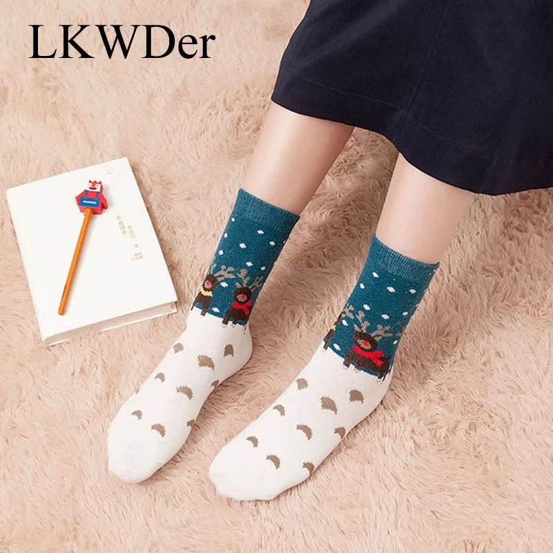 

5pairs New Arrival Women's Winter Socks Calcetines Mujer Year-end Celebration Christmas Gift Warm Soft Cotton Christmas Sock Sox