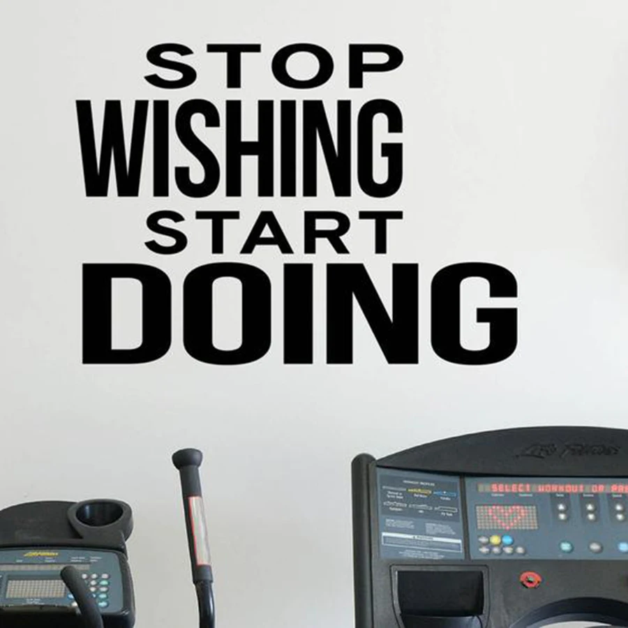 Спортзал мотивации наклейка цитата на стену стоп желающих начать делать