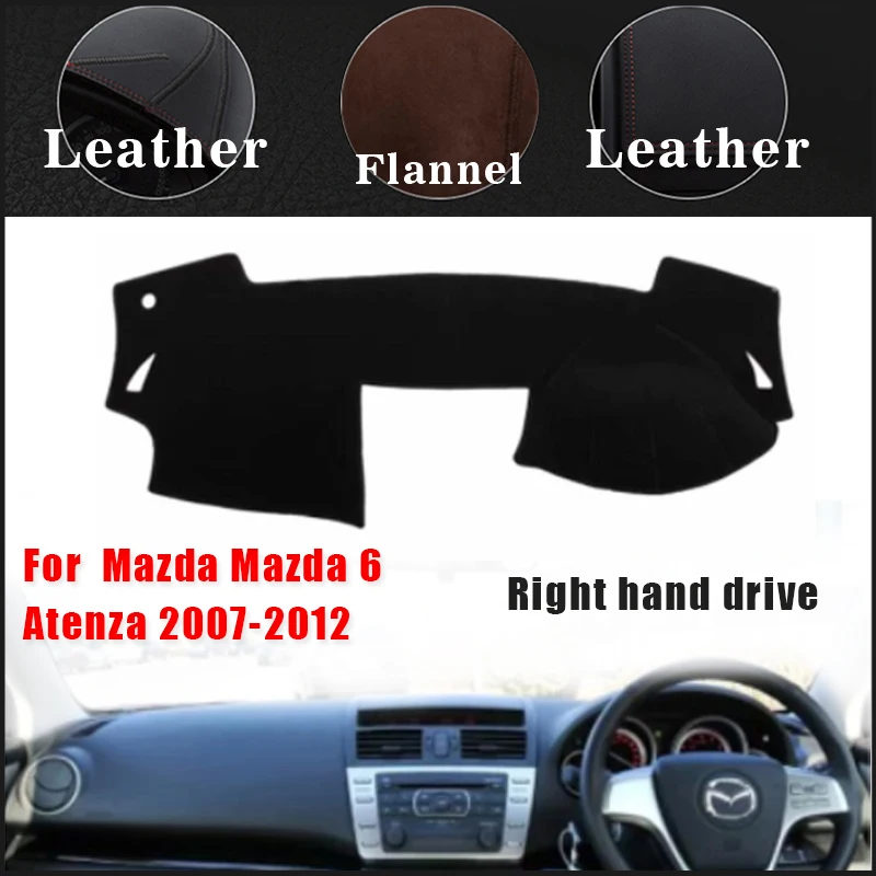 Кожаные фланелевые чехлы на приборную панель автомобиля для Mazda 6 Atenza 2007-2012 RHD