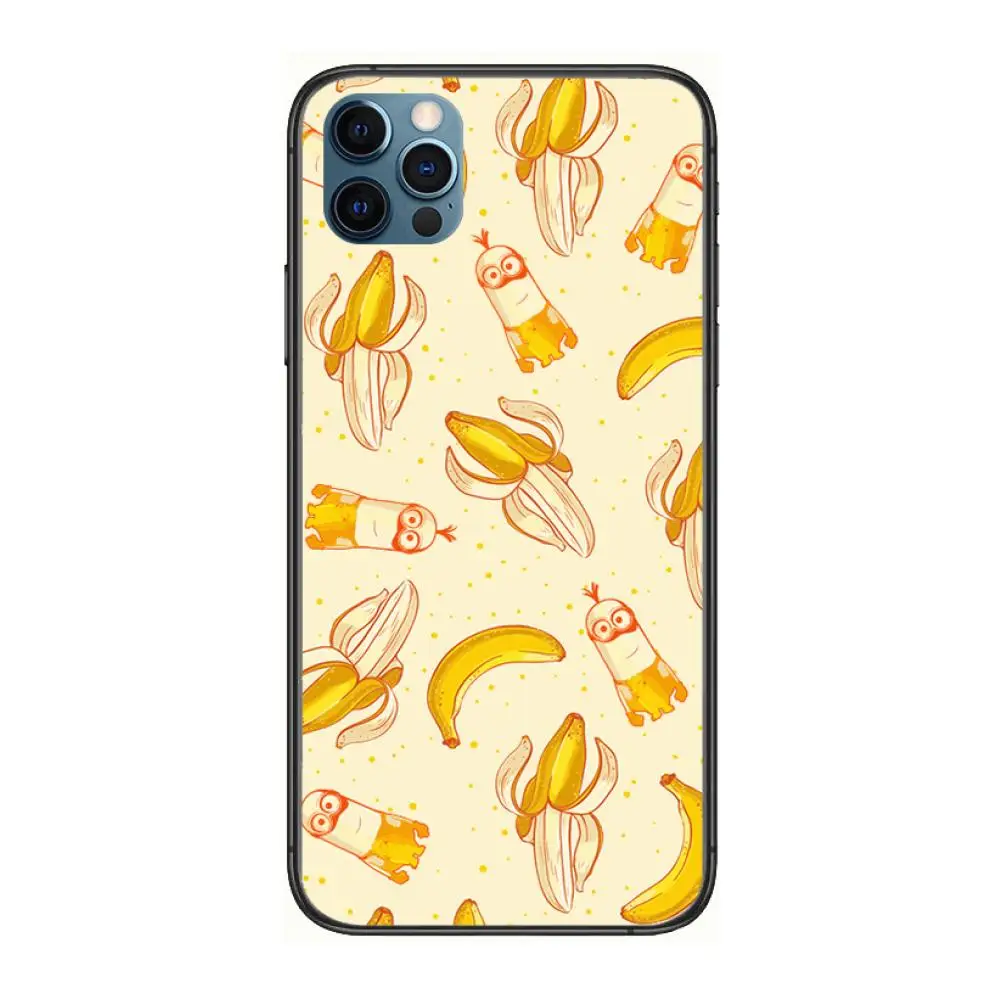 

Cute Minione Cartoon Style Phone Case cover For iphone 12 pro max 11 8 7 6 s XR PLUS X XS SE 2020 mini black cell shell