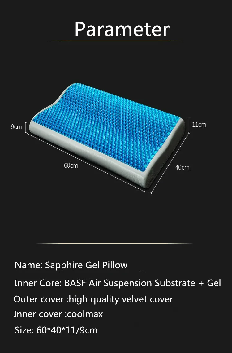 Ортопедическая подушка для шеи с эффектом памяти Гелевая Гидрогелевая Подушка