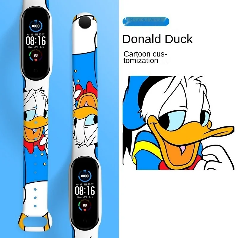 Браслет сменный с мультяшным принтом для Mi Band 6 5 4 3 | Аксессуары одежды