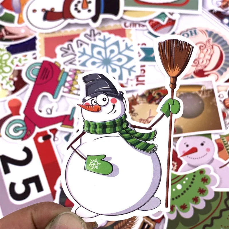 100 шт. рождественские наклейки снежинки не повторяющиеся для багажа компьютера