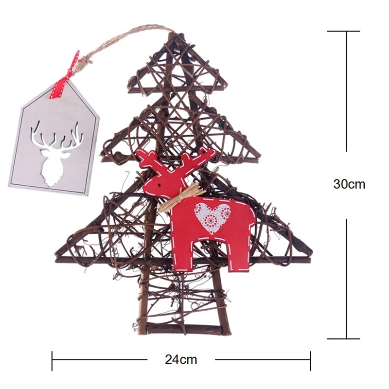 

20Led Lights Christmas Handmade DIY Tree Vines Rattan Comps Christmas Tree Shape with Lights Decoration