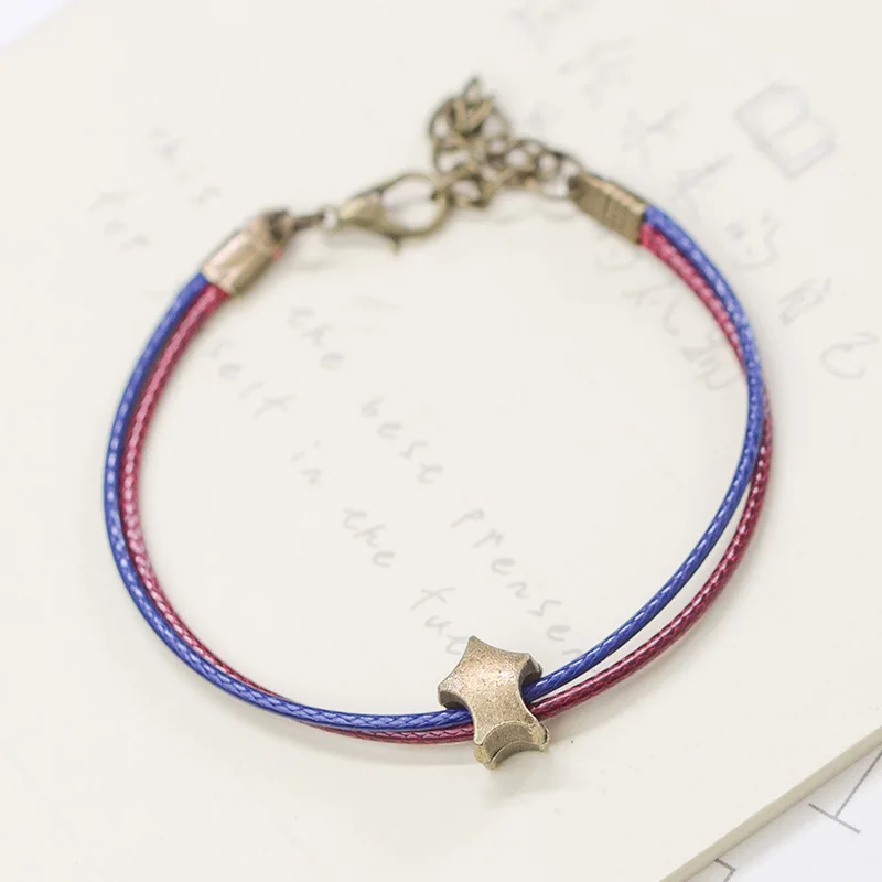 

High Quality Fashion Woman Bracelet Simple Retro Ceramic Star Shape Couple Pendants Bracelet Female Small Fresh Jewelry On Hand