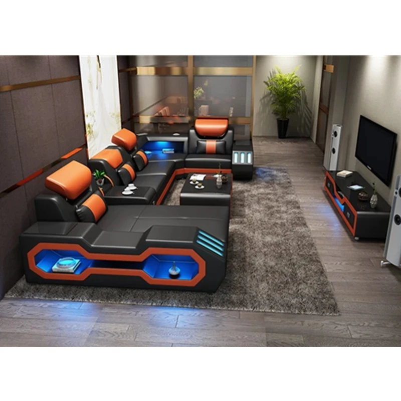 Мебель для гостиной кожаный диван угловой U-образной формы дизайнерский