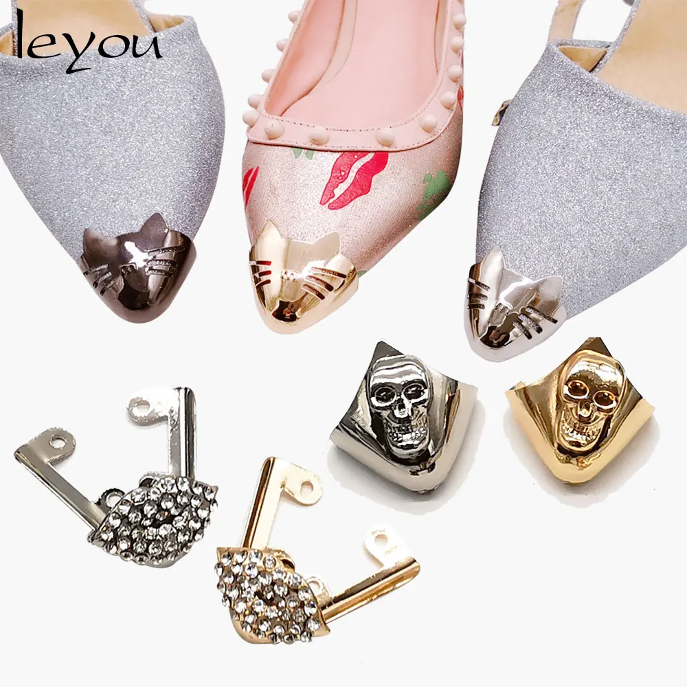 Украшение для женской обуви с острым носком защитная крышка металлические