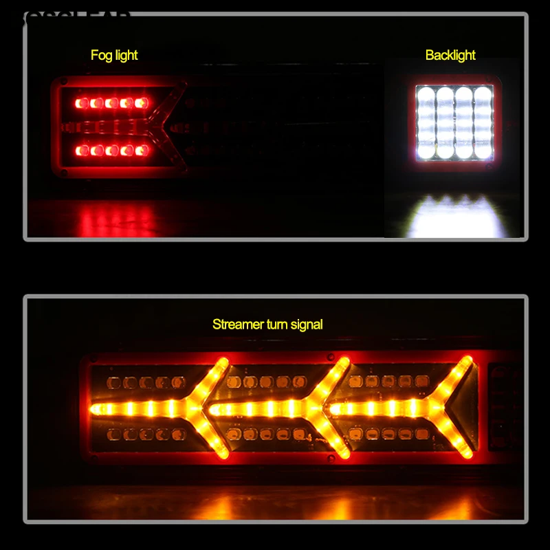 2X грузовик задний светильник led задние фары на прицеп s 24v поток рулевого тормоз