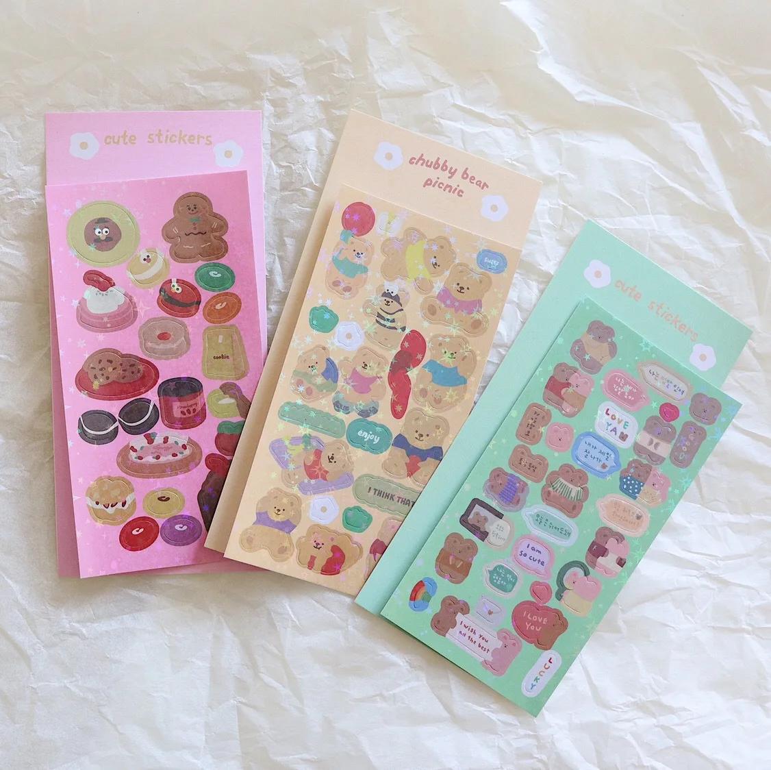 Ins кавайный проект &quotМедвежонок Лазерная голографическая Стикеры для