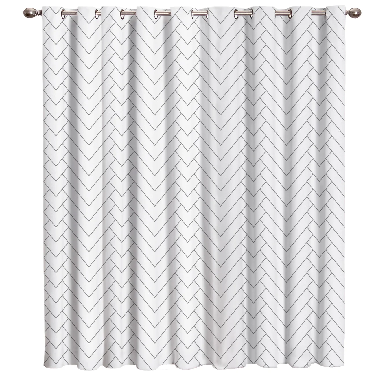 Оконные шторы с геометрическим узором натуральные занавески в елочку