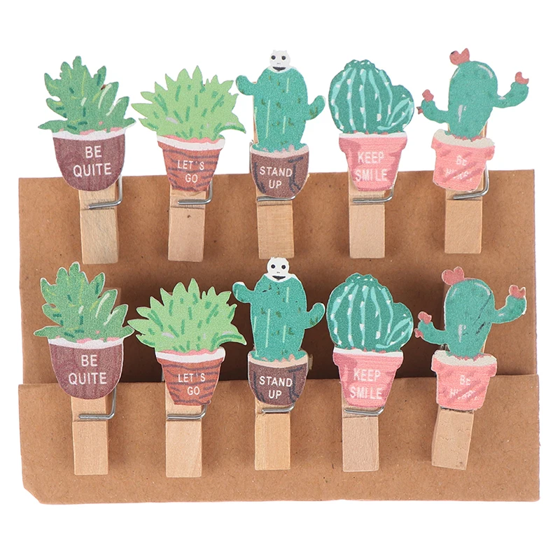 10 шт./лот мини Зажимы для бумаги записей милые зажимы в виде растений набор