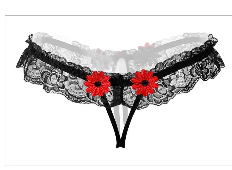 Sexy female sexy open file bare chest rim flower perspective bra set+ embroidery perspective split suit