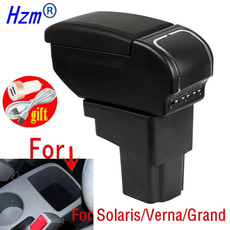 Подлокотник вращающийся центральный хранить содержимое коробки для Hyundai