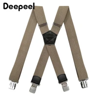 1pc 3 5cm120cm mens x back elastic braces corn grain stretch wide suspenders 4 clip adjustable male jockstrap work suspenders