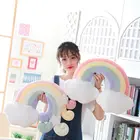 Мягкая пушистая подушка для дивана, плюшевая игрушка, теплая, разноцветная, плюшевая игрушка-подушка, луна, облако, радуга, звезда, холм, Морская ракушка, домашний декор