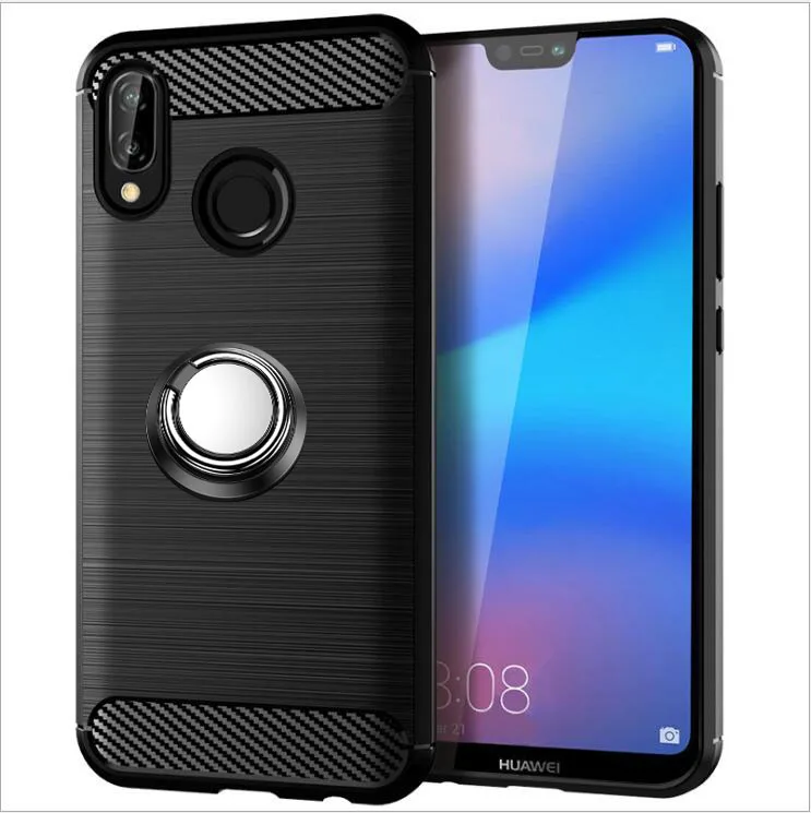 Чехол для Huawei P20 Lite Роскошный чехол из матового углеродного волокна телефона P20Lite