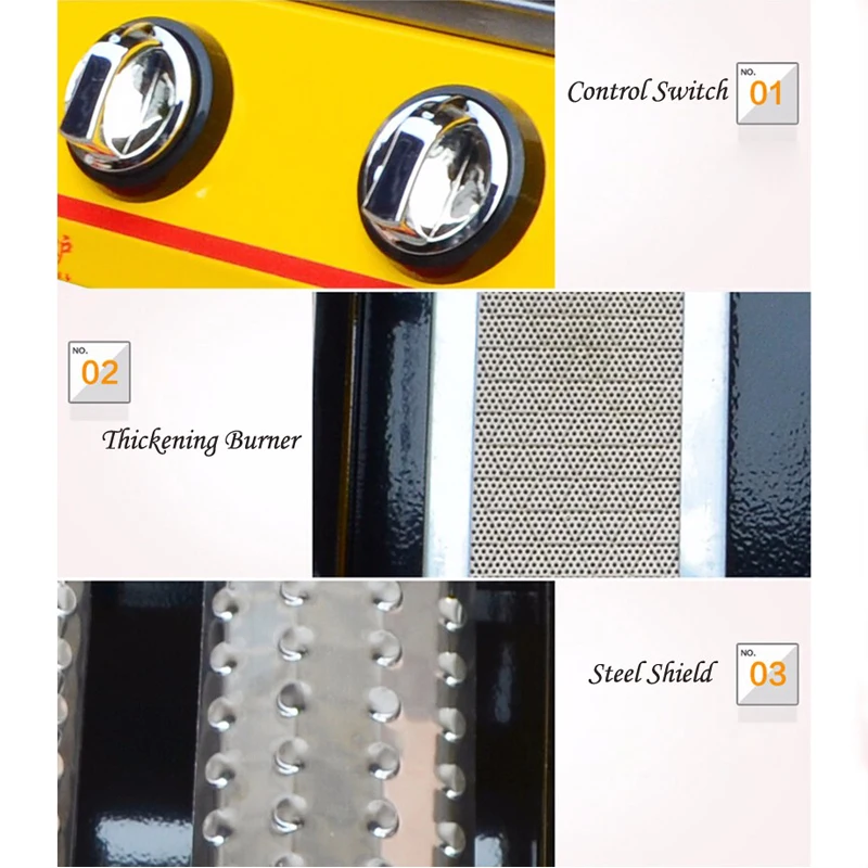 

Barbecue LPG Gas Grill BBQ Grill 3 Burners Smokeless Environmental Grill With Stainless Steel Or Glass Shield