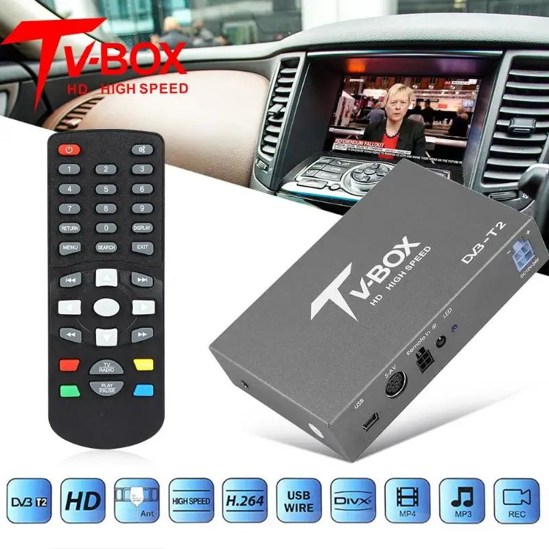 VODOOL автомобильный мобильный DVB T2 цифровая ТВ коробка мини HD приемник сигнала