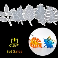 3pcs maple leaf coaster molde de silicona para resina set leaves moule silicone resine epoxy for casting resin concrete diy art