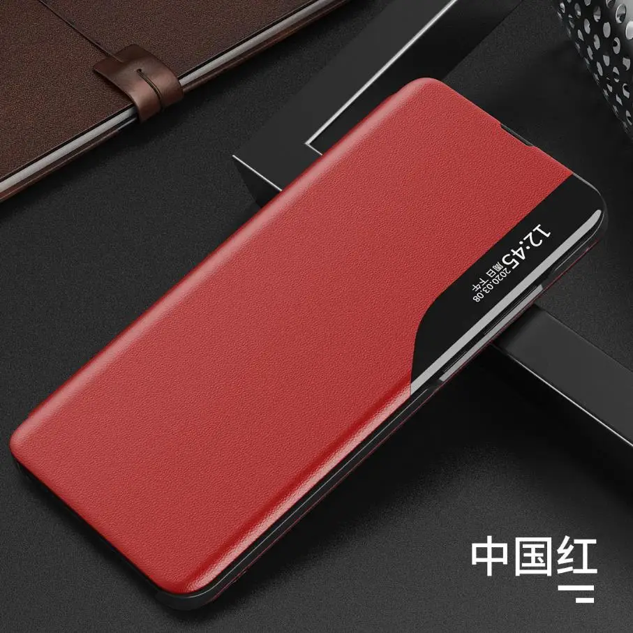 Флип-чехол Smart View для Xiaomi Redmi Note 8 Pro 8T 9A 9C 9S max Leatehr чехол-подставка POCO X3 NFC mi 10 mi10 pro