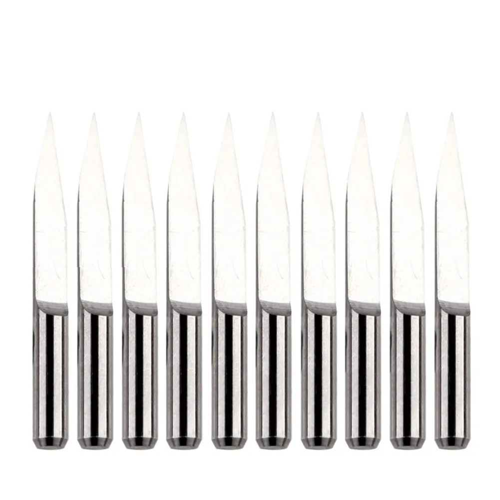 

10pcs Carbide PCB Engraving Bits CNC Router Bit 3.175mm Shank 20 Degree Milling Cutter Tools