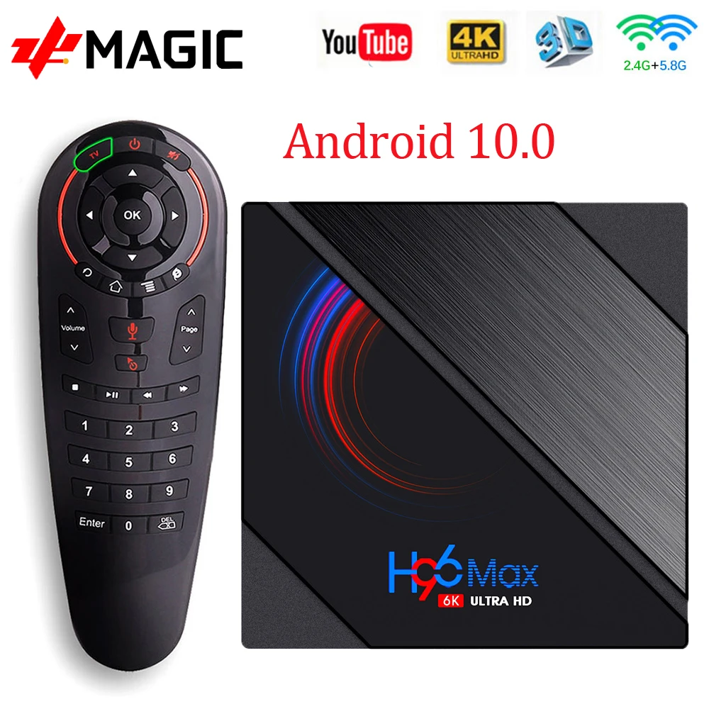 H96 MAX Smart TV Box Android 10 0 4 Гб ОЗУ 32 медиаплеер Allwinner 4K Google голосовой помощник Youtube H96MAX