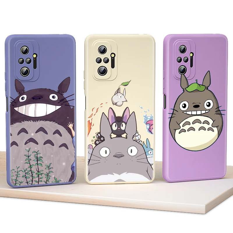 

My Neighbor Totoro cartoon For Xiaomi Redmi Note 9 9S 9T 8 8T 7 7S 6 5 11 10 10S 10T Pro Max Plus 5G Liquid Silicone Phone Case