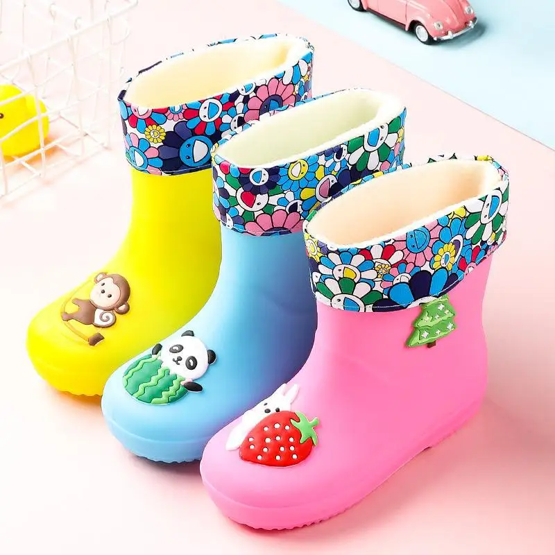 Детские непромокаемые сапоги для мальчиков и девочек Нескользящие резиновые
