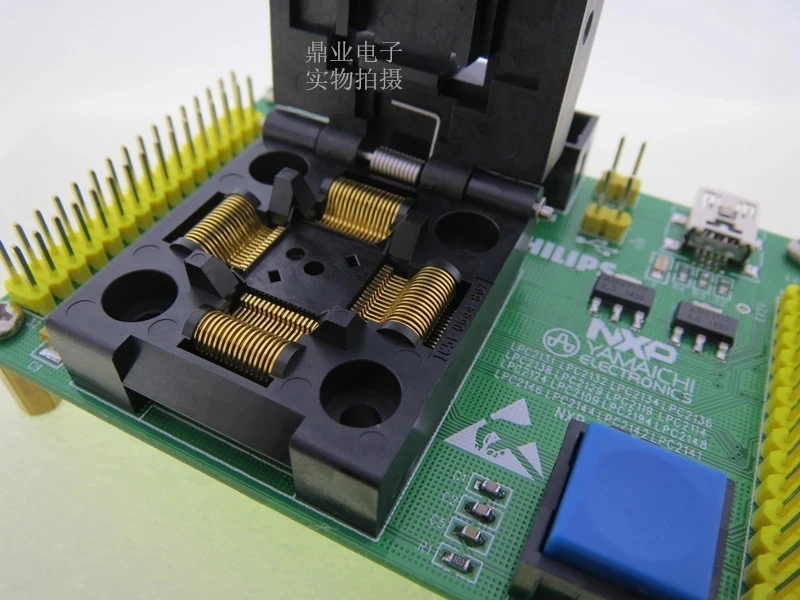 Original NXP IC Test Seat LPC2109 LPC2194 LPC2148 Burning Programm LQFP64 Socket Adapte |