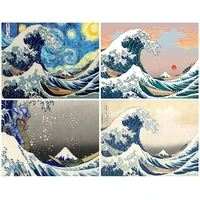 kanagawa surfing katsushika hokusai painting diy diamond painting kit embroidery mosaic art bedroom home decoration