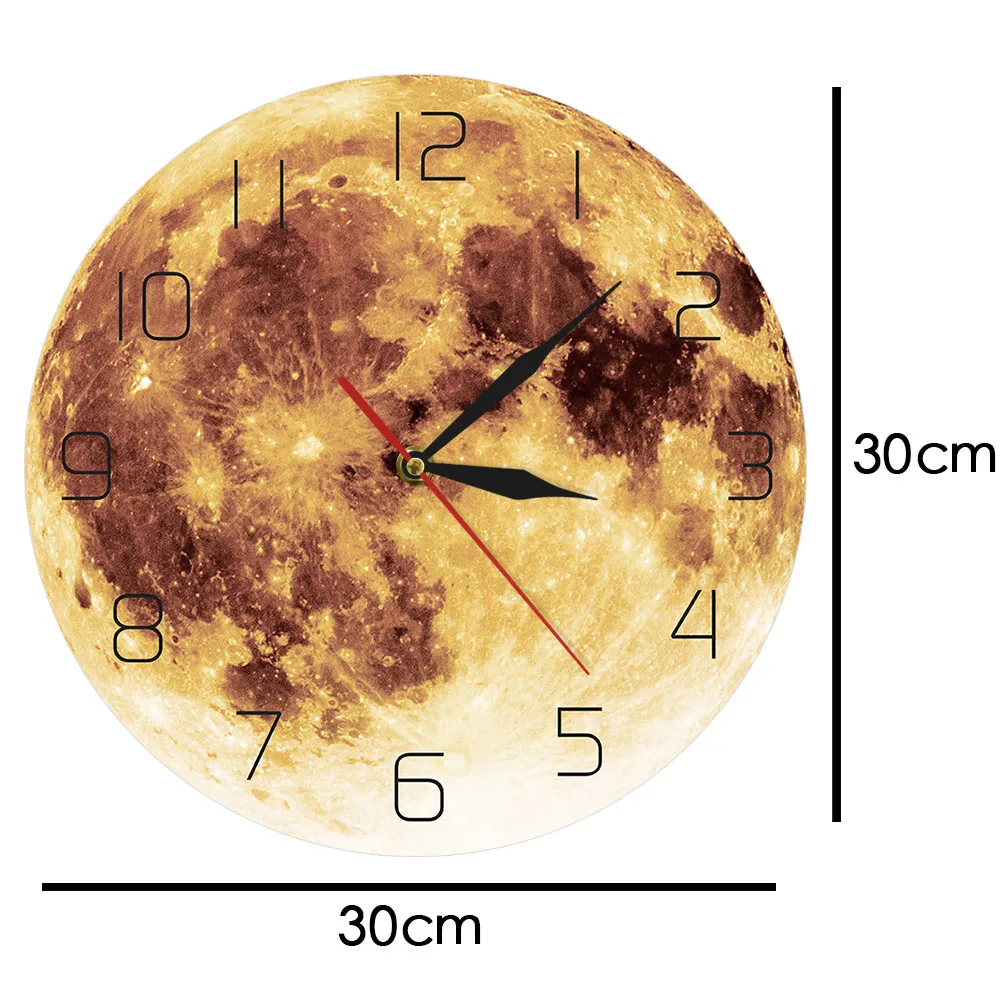 Желтые настенные часы с полной луной небесный Декор для дома детская комната