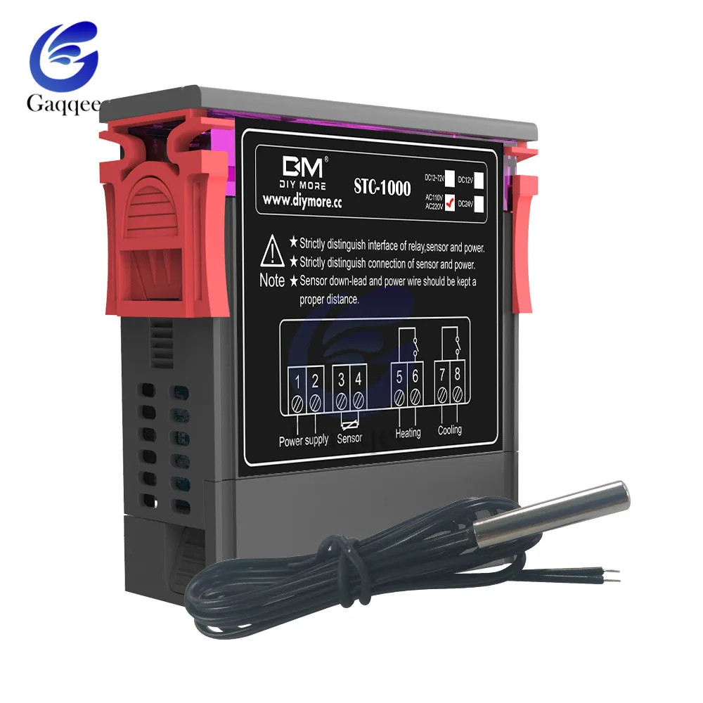 СВЕТОДИОДНЫЙ цифровой Температура регулятор STC-1000 DC 12 V-72 V 24V 220V терморегулятор Термостат для инкубатора W/обогреватель радиатор