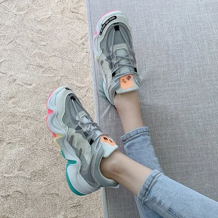 NAUSK/Женская обувь на платформе Женская повседневная плоской подошве с радужной