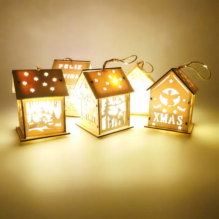 Рождественское платье с светильник небольшой дом Рождественская елка кулон