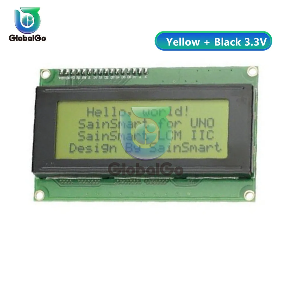 ЖК 2004 2004 20x4 2004A синий/зеленый ЖК-дисплей HD44780 символ IIC/I2C SPI интерфейс адаптер модуль для arduino 3,3 V 5V - Цвет: 3.3V Without Adapter