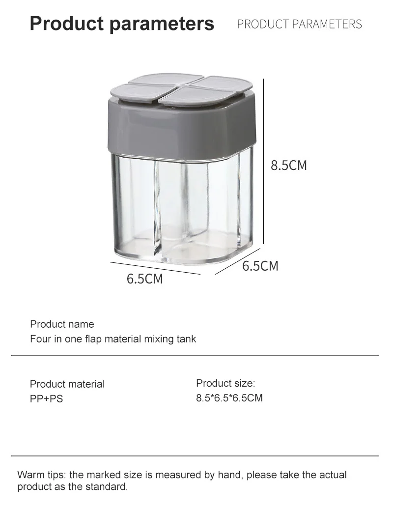 

4 In1 Seasoning Bottle Transparent Spice Jar Set Salt And Pepper Kitchen Condiment Cruet Storage Container Sealing Moisture