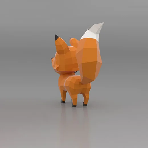 Мультяшная лиса 3D бумажная модель сделай сам Мультяшные животные Бумажная